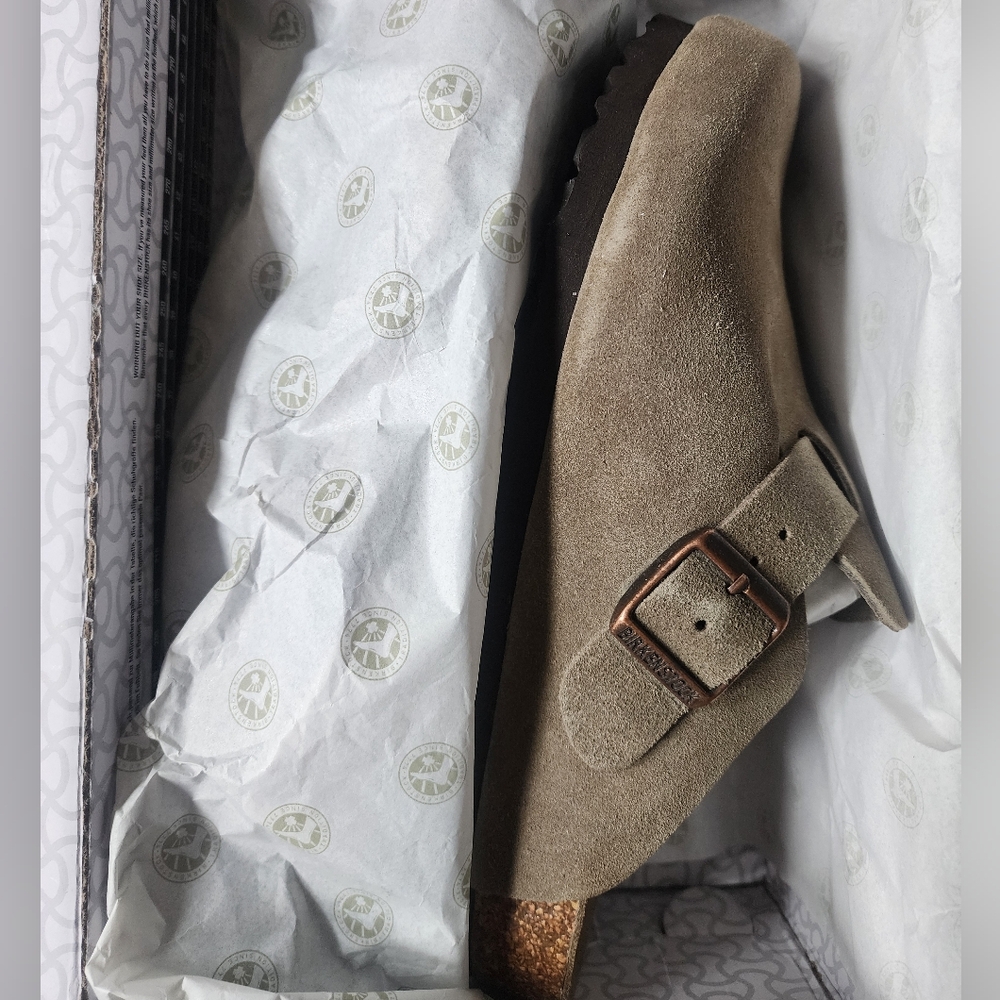 Suede Buckle Slip-On Men’s Shoe in Taupe
